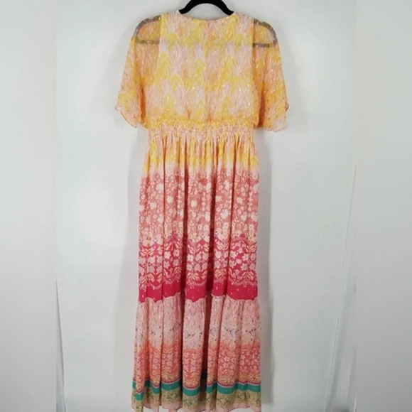 NWT House of Harlow 1960 Floral Metallic Maxi Dress - Picture 5 of 16